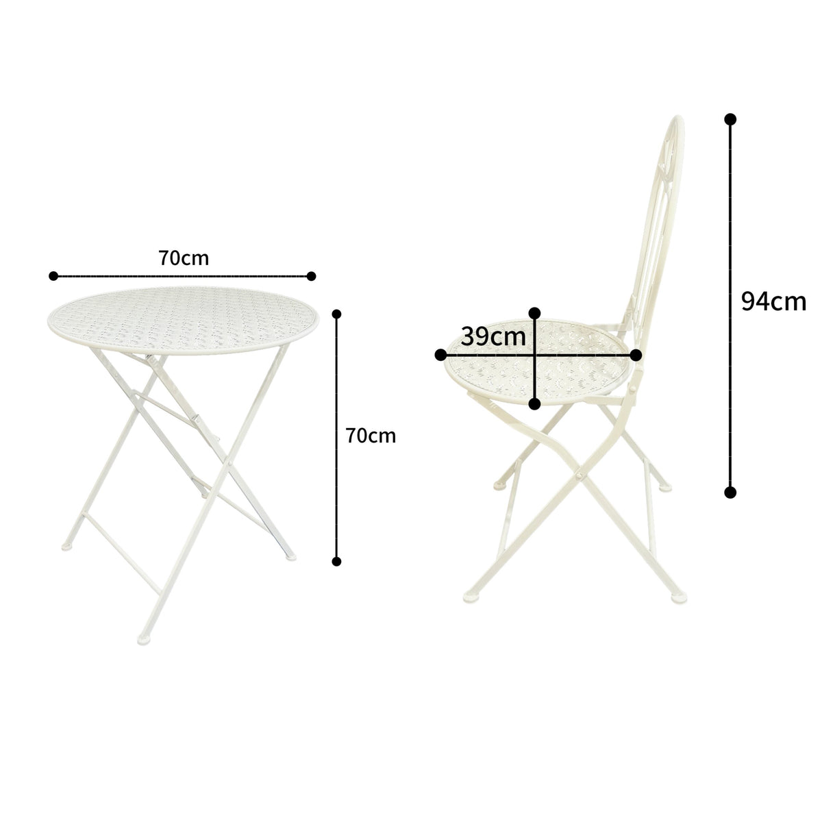 Riviera Round Table + 2 Chairs Set 94cm - Image 5