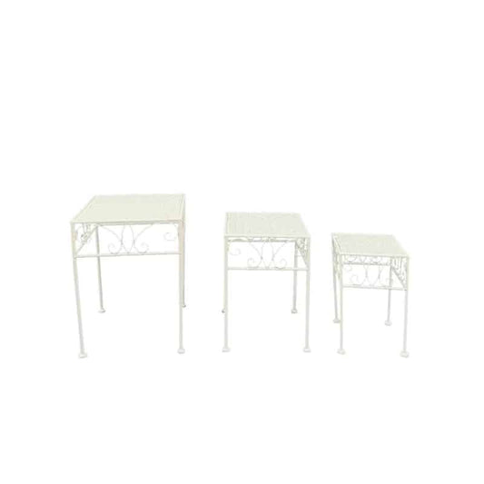 Set 3 Bordeaux Square Tables / Potplant Stands 38cm, 33cm, 28cm - Image 2