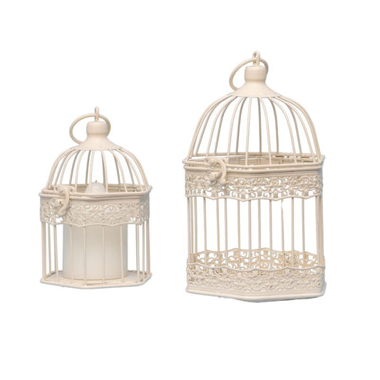 Set 2 Bordeaux Decorative Birdcages / Plant Holders 25cm, 20cm - Image 2
