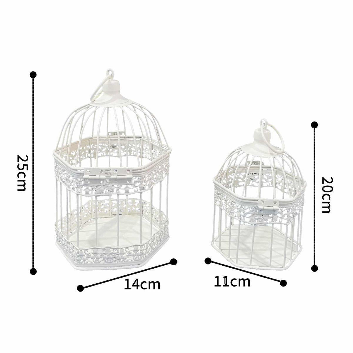 Set 2 Bordeaux Decorative Birdcages / Plant Holders 25cm, 20cm - Image 5