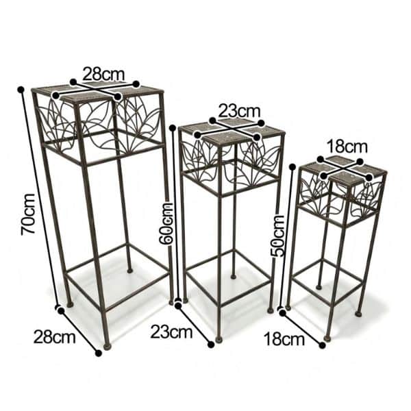 Florence Nested Metal Pot Stands Set of 3