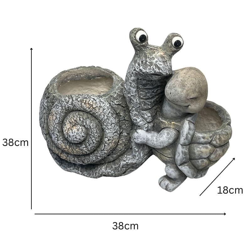 Snail+ Tortoise Planter W Hole & Plug 38x31cm - Image 5