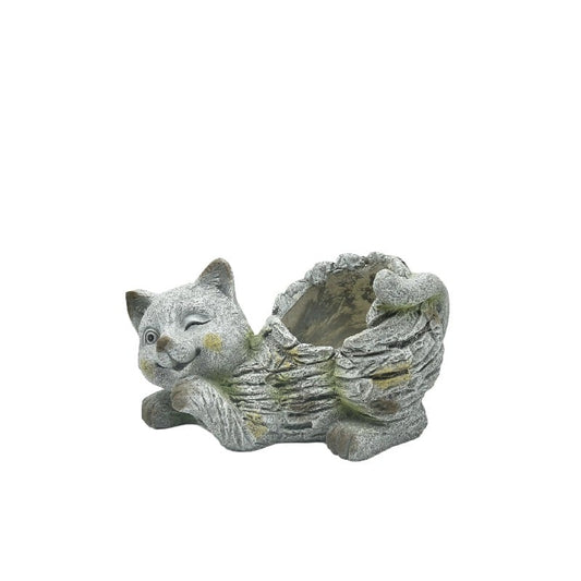 Winking Cat Planter w Hole + Plug 35cm - Image 2