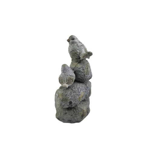 Perched Birds On Stones Planter w Hole + Plug 40cm - Image 2