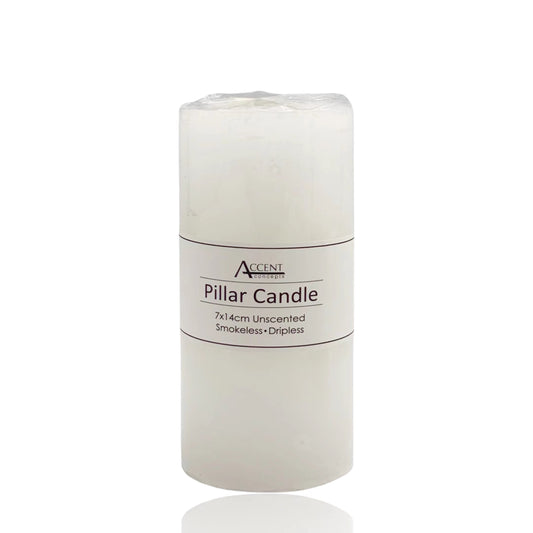 bulk 24 Unscented White Pillar Candle 457G 14cm