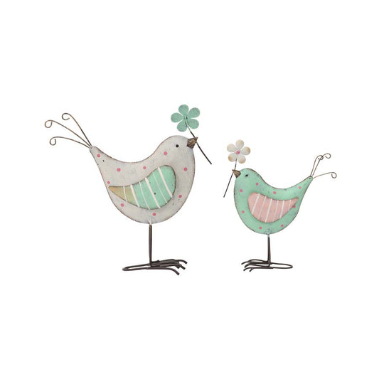 Set 2 Asst Sweetheart Birds w Flower 17cm - Image 2
