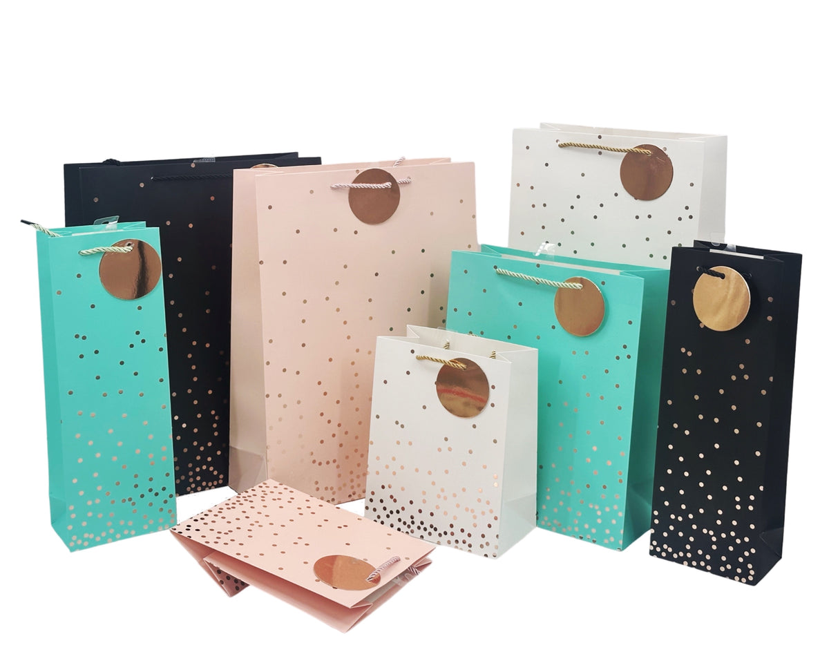 bulk 24 Xlarge Gold Confetti Gift Bag Foiled 42cm