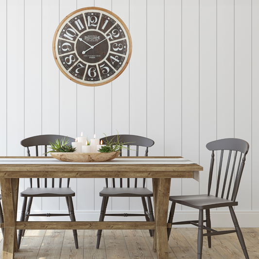 Distressed Grid Wall Clock 68x68cm - Image 2