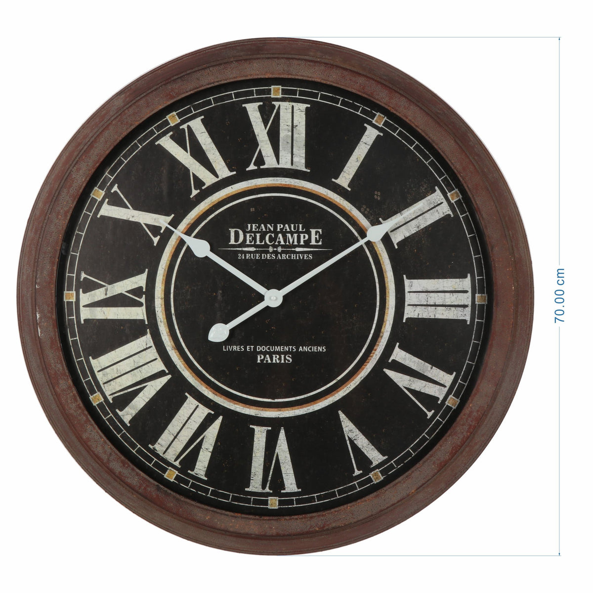 Vintage-Style 'Delcampe' Glass-Front Wall Clock 70cm - Image 5