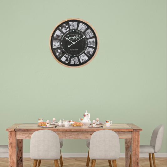 Distressed Photo Gallery Collage Wall Clock 70cm - Image 2