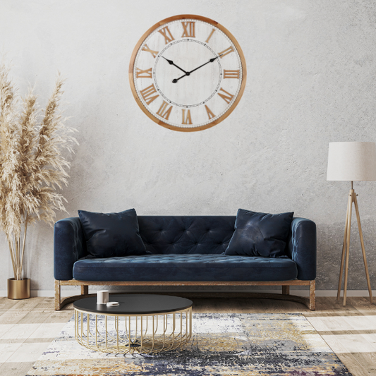 Hamptons Roman Numeral Wall Clock 68x68cm - Image 2