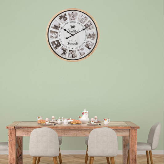 Hamptons Photo Gallery Collage Wall Clock 70cm - Image 2