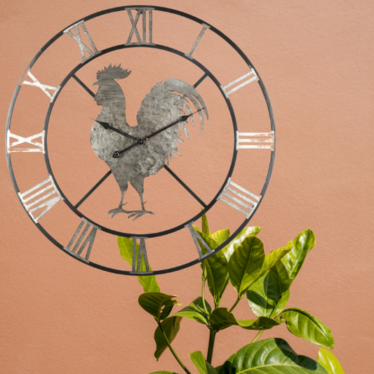 Country Rooster Wall Clock 60cm - Image 2