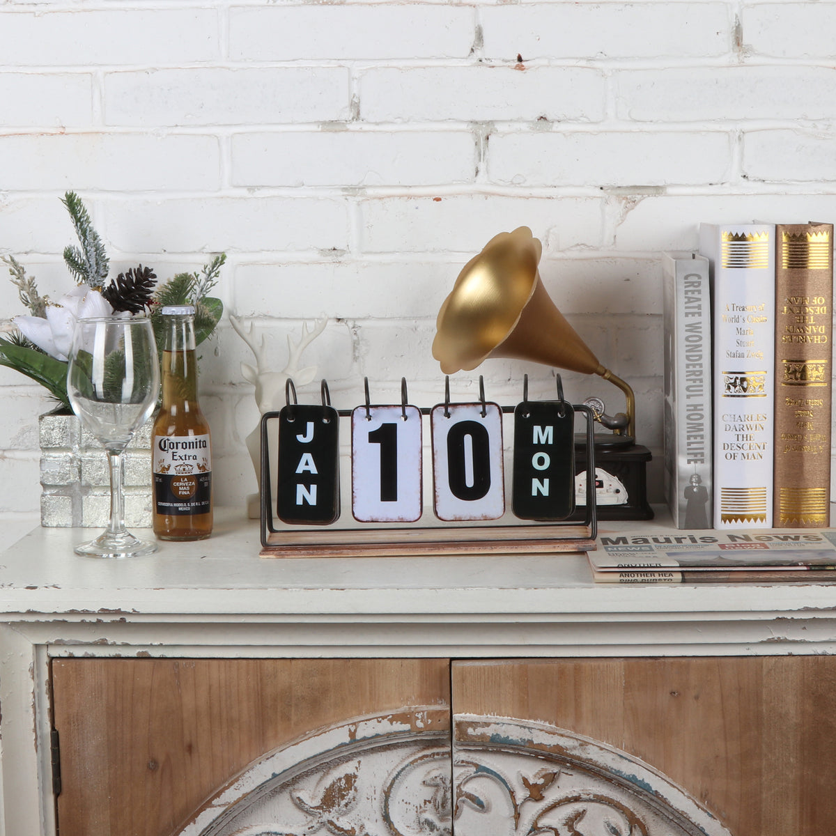 Vintage Style Table Top Calendar 28x9cm - Image 5
