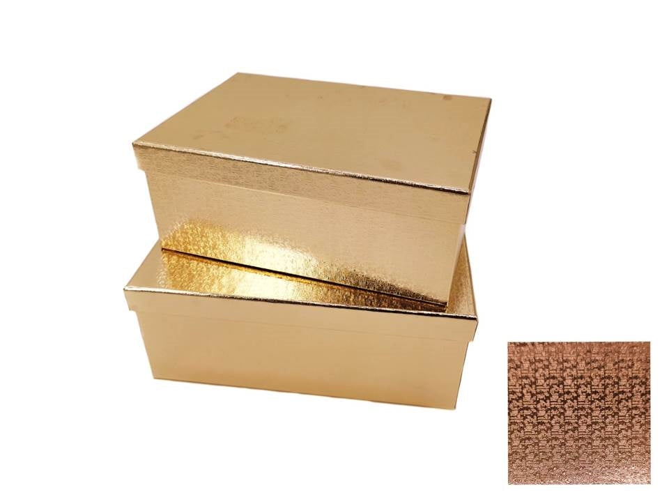 Bulk 2 Metallic Textured Gift Box Rose Gold set18 43x34x16cm