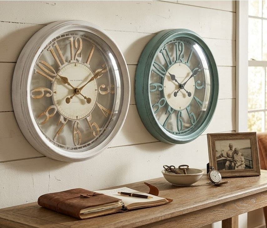 Bulk 8 Edward Plastic Wall Clock 40.5cm 2 Asst Col