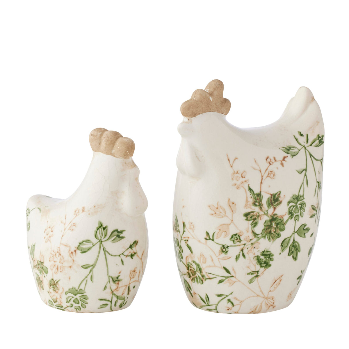 Set 2 Ass Size Green Leaf Chooks 14cm