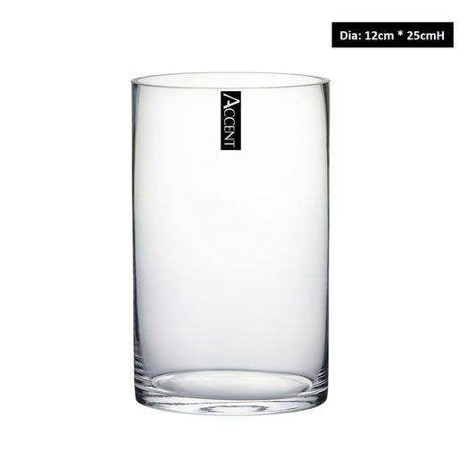 bulk 12 Glass Cylinder Vase Flower 25cm