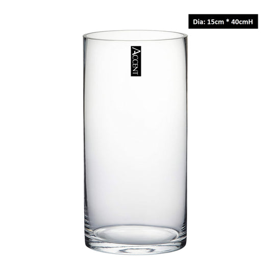 bulk 6 Glass Cylinder Decorative Vase 40cm