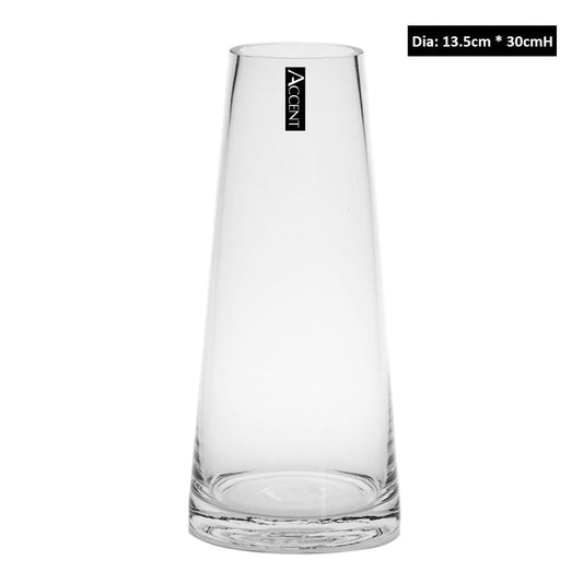bulk 6 Glass Tapered Vase 30cm
