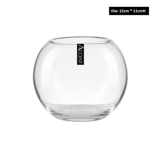Glass Rose Fish Bowl 15cm
