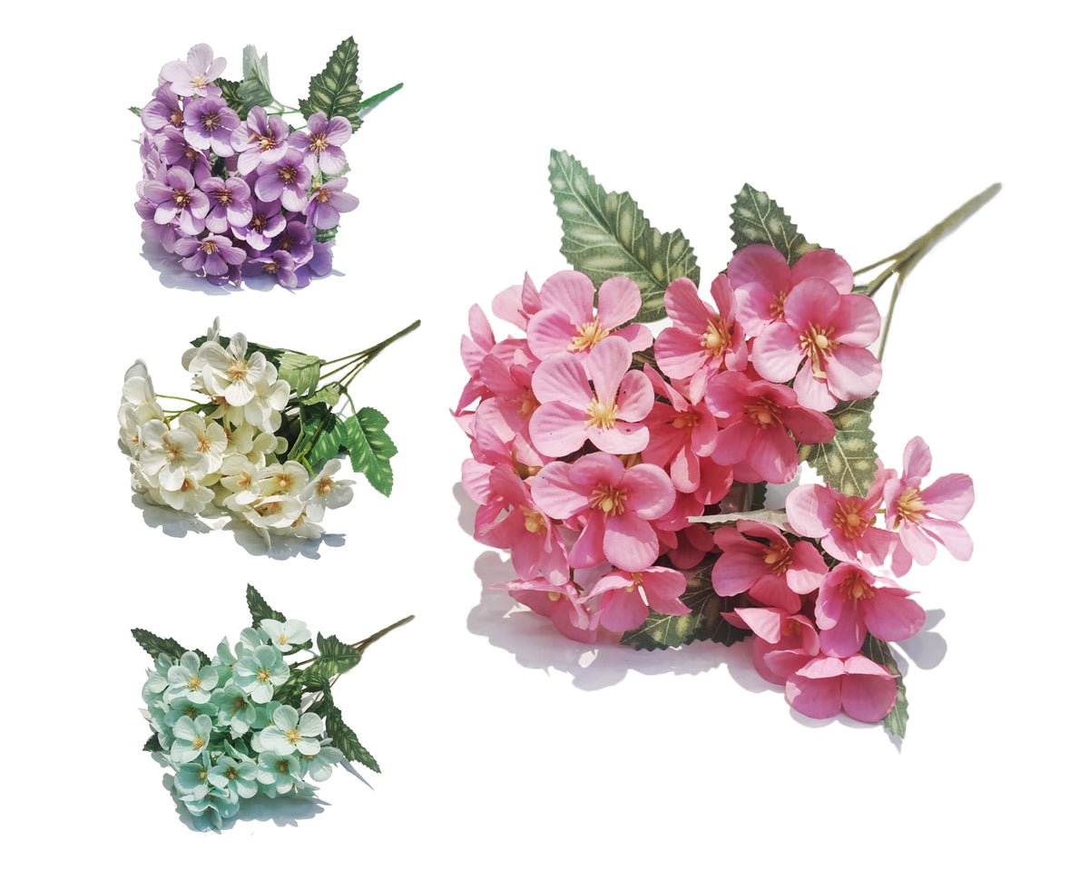 bulk 36 Artificial Hydrangea Bunch Assorted 35cm