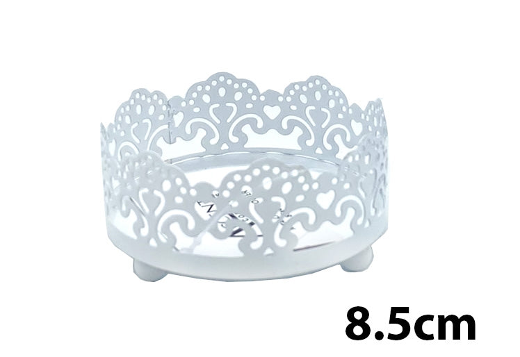 bulk 24 White Metal Candle Holder 8cm