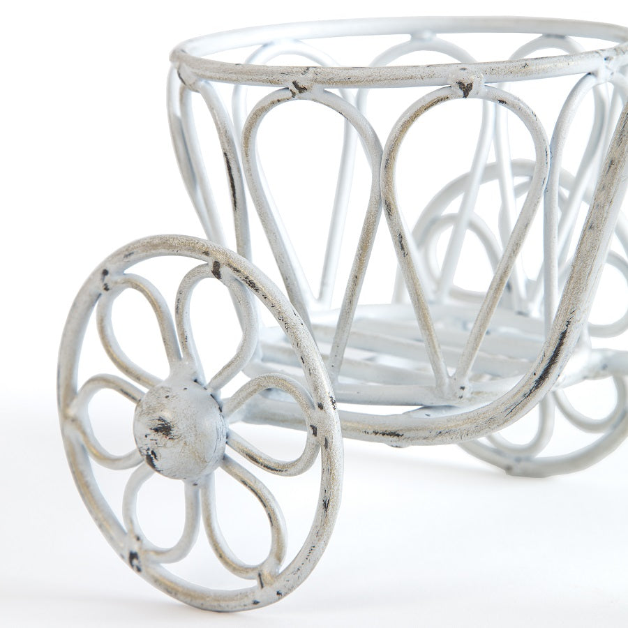 Distressed White Small Bicycle Planter 25x18cm - Image 4