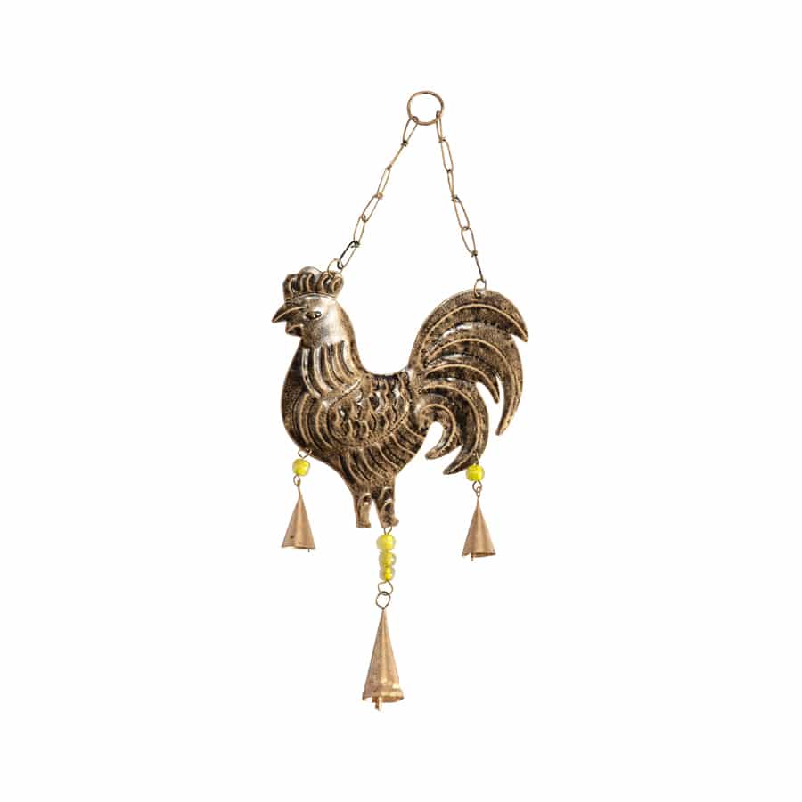 Hanging Chime w Rooster 40cm