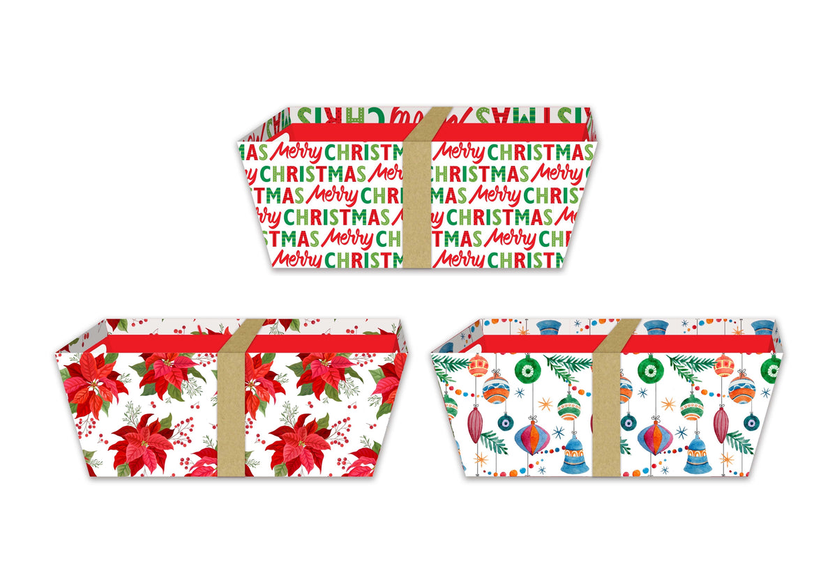 bulk 12 Xmas Printing Diy Hamper Gift Box Set 23x9cm