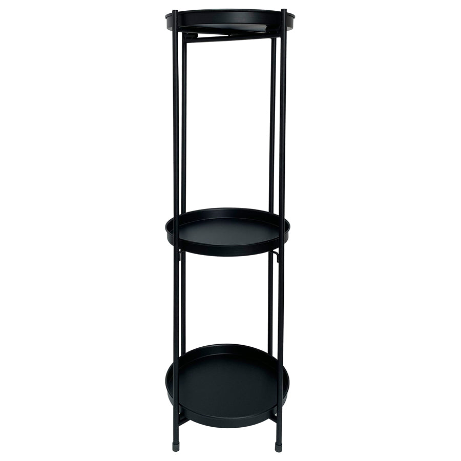 Round Black 3 Shelf Display / Plant Stand 24x81cm - Image 3