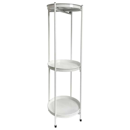 Round White 3 Shelf Display / Plant Stand 81cm - Image 2