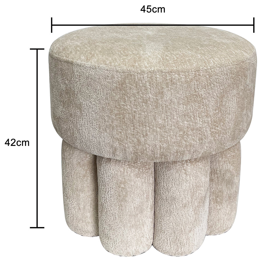 Plush Oat Fabric Ottoman / Stool 45cm - Image 3