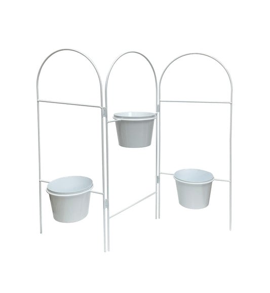 Three Tier White Planter Stand w/ Pots 68x55cm - Image 2