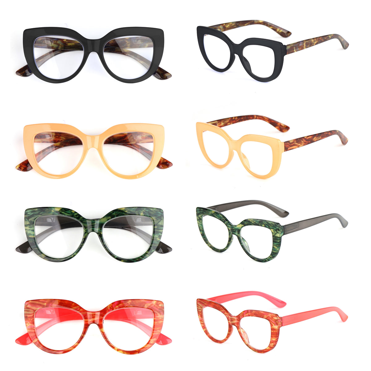 Bulk 24 Ms Kitty Reading Glasses +3.50 Spring Hinge