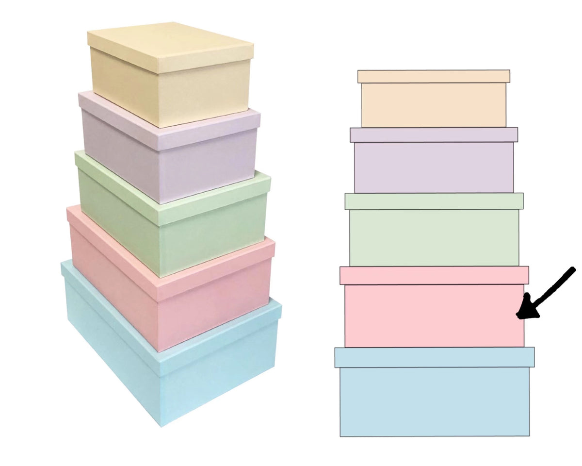Bulk 2 Macaron Pink Gift Box Set 18 43x34x16cm