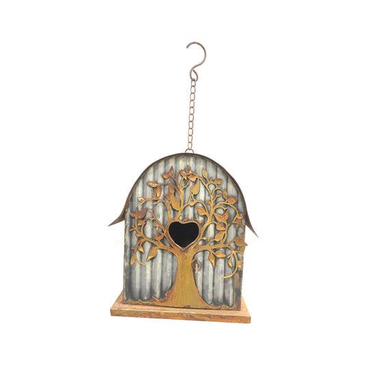 Galv & Rust Hanging Tree Birdhouse 42cm - Image 2