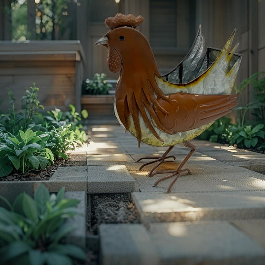 Distress Finish Chicken Planter / Storage Holder 33cm - Image 2