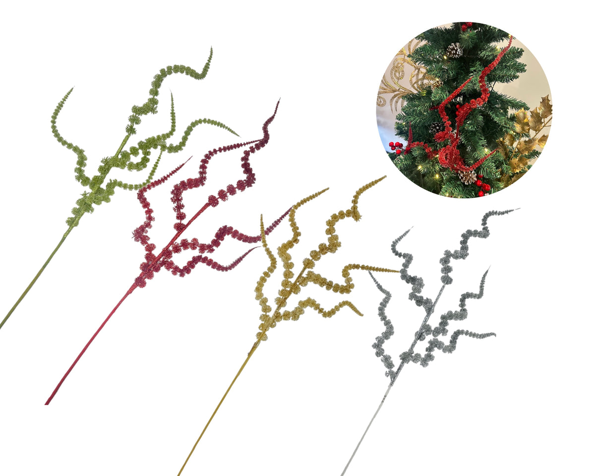 bulk 24 Xmas Twisted Metallic Branch Tree Deco 78cm