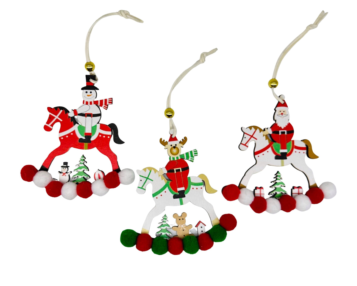 bulk 24 Xmas Red & Green Pompom 11cm