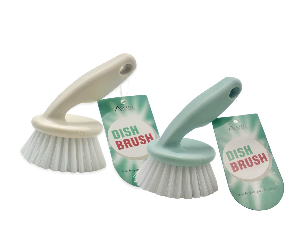 Bulk 24 Plastic Dish Brush 6x6x10cm 2 Asst