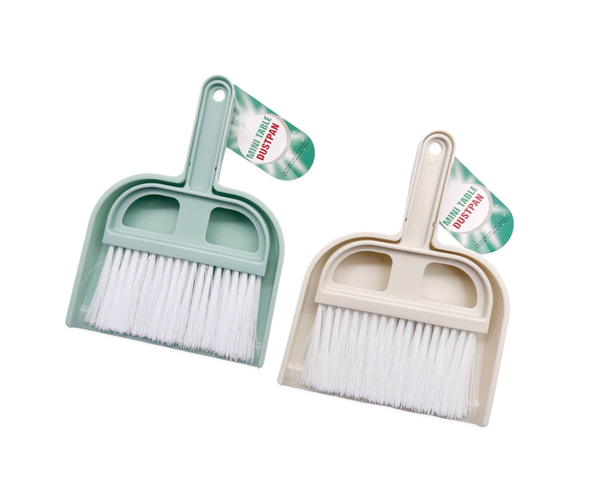 Bulk 24 Plastic Table Dustpan Set 16.5x22cm 2 Asst