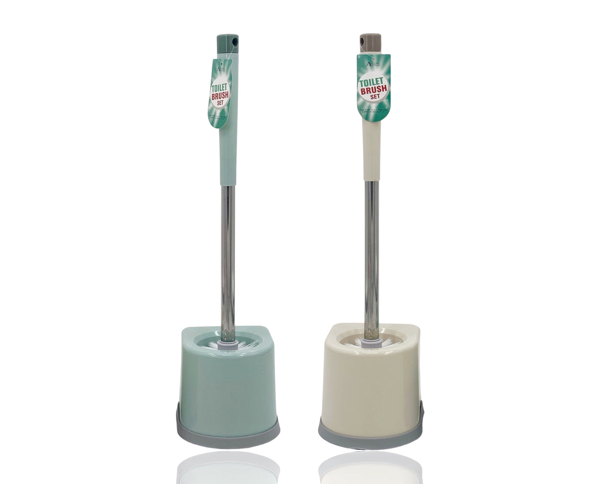 Bulk 12 Plastic Toilet Set Brushware 23x52cm 2 Asst