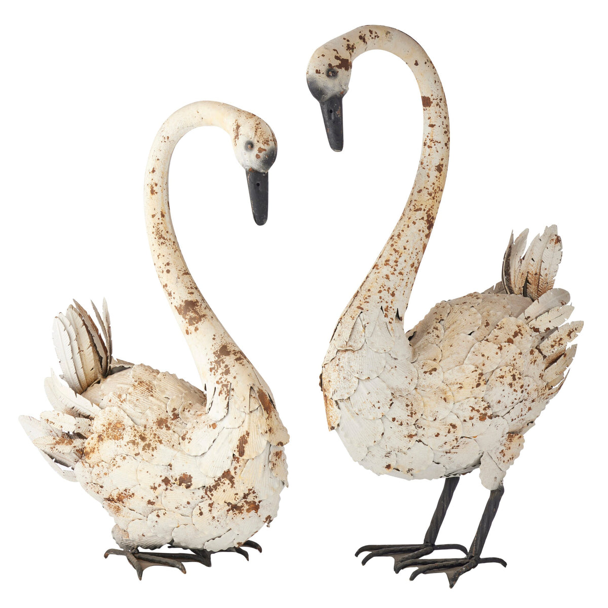 Set 2 Swan Couple Garden Statue 73cm