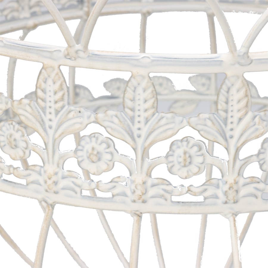 Set 2 Nested Antique White Hanging Baskets 36x77cm - Image 4