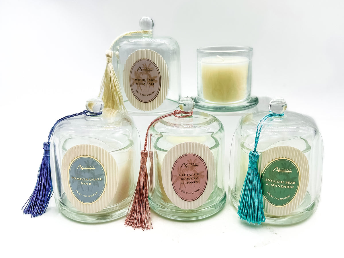 bulk 24 Palm Tree Scented Glass Jar Canle 95G Assorted