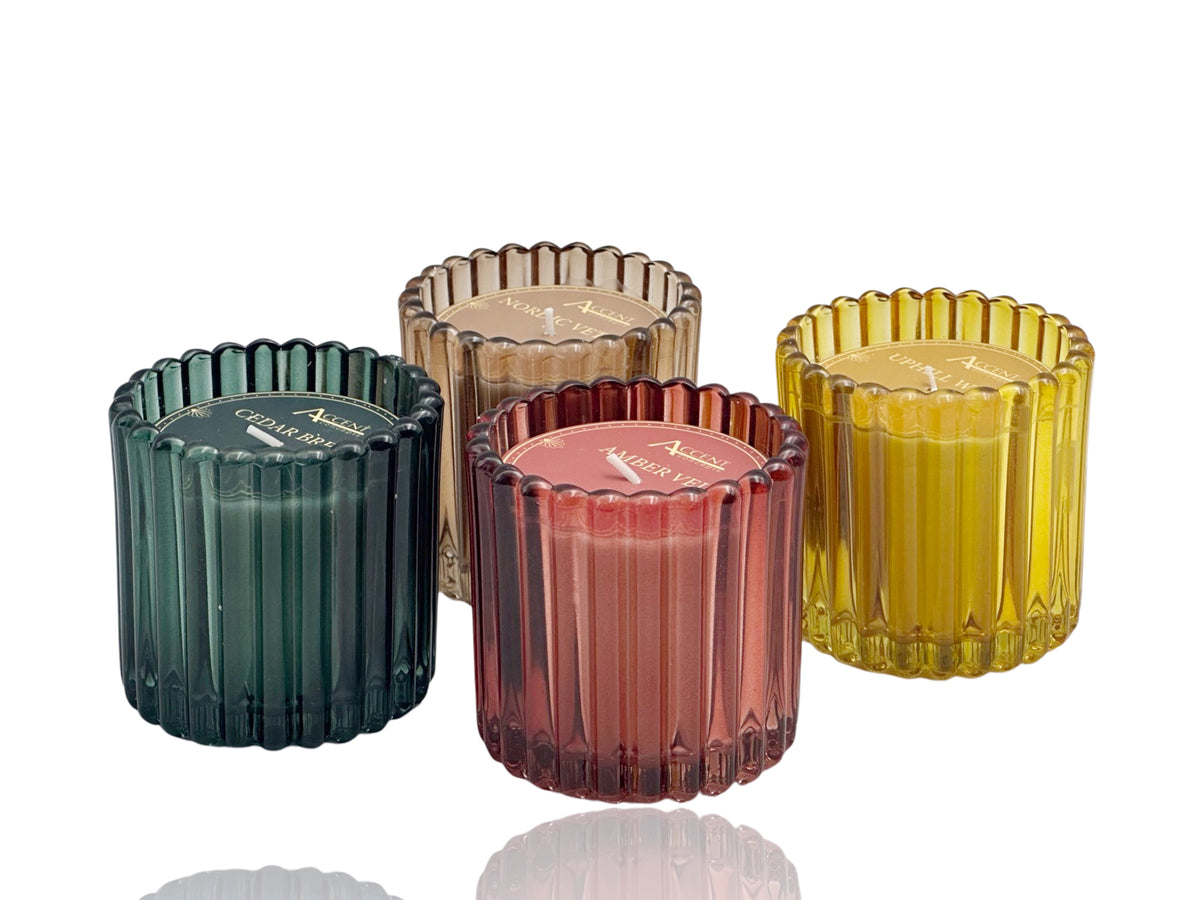 bulk 24 Ripple Scented Glass Jar Candle 125G Assorted