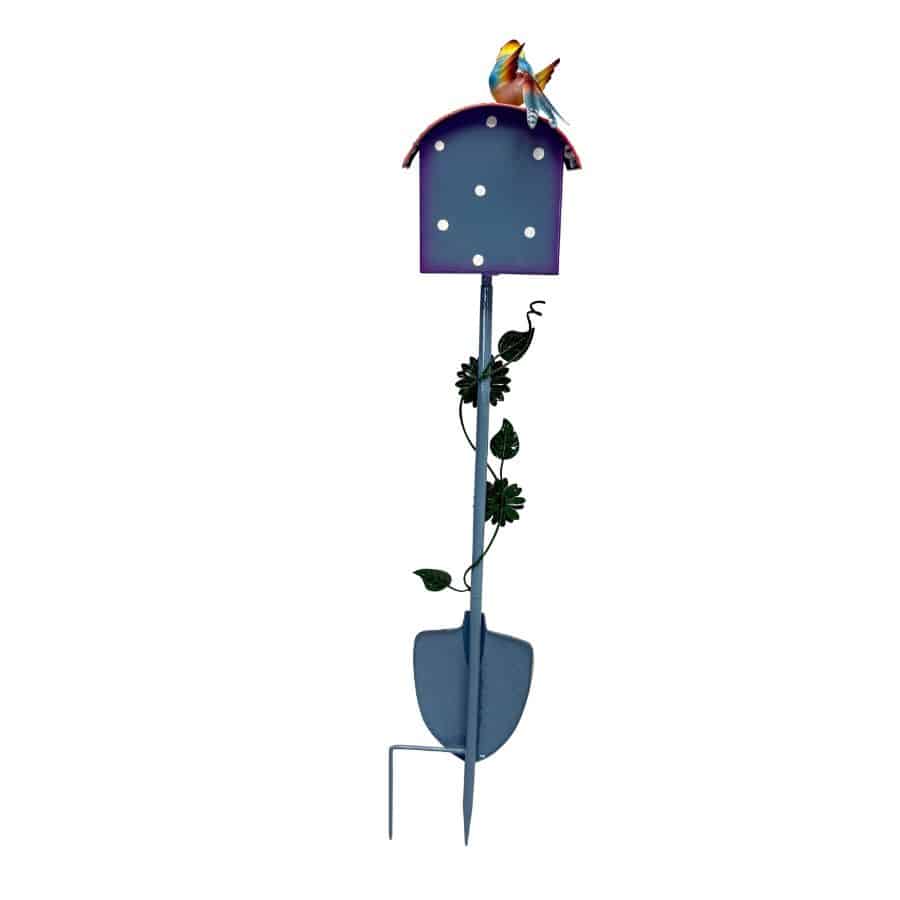 Colourful Birdhouse Stake w Garden Shovel 90cm - Image 3