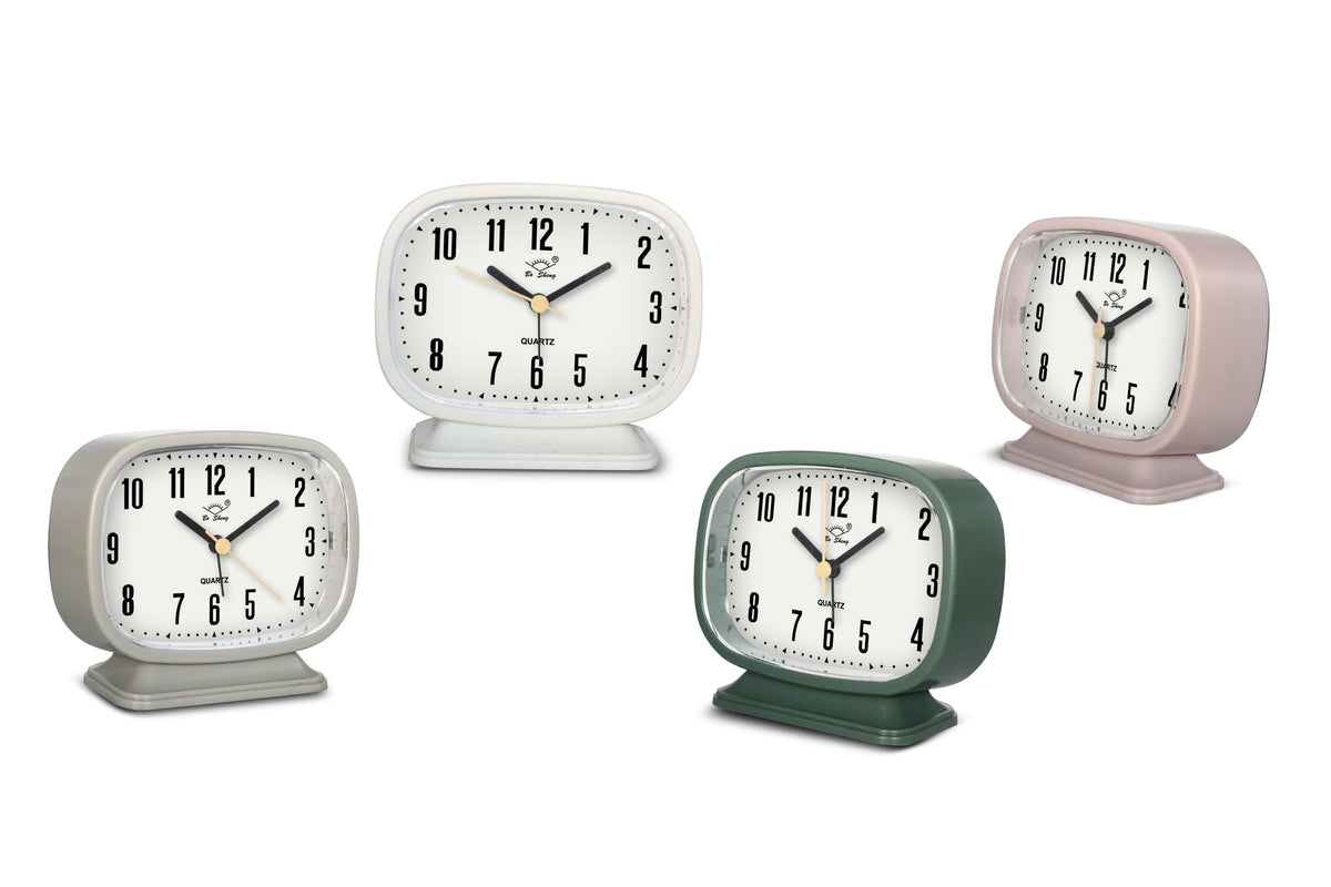 Bulk 12 Rectangle Table Clock 11.5.x5.3x12.7cm 4 Asst Clos