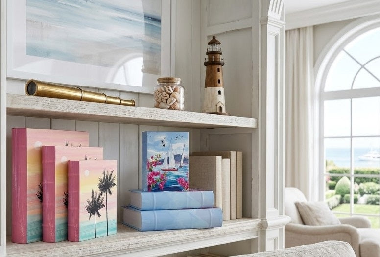 Bulk 6 Nautical Book Box Set Of 3 30.5x25x8cm